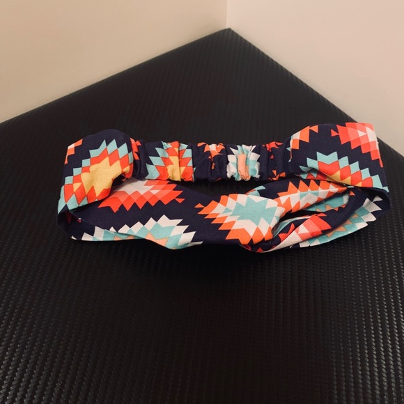 Colorful Aztec Print Turban Style Head Band - Picture 7 of 7